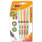 Marcador de Texto Brite Liner Pastel Bic 4 unidades.
