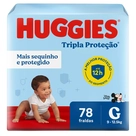 Fralda Huggies Tripla Proteção G 78 UN