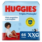 Fralda Descartável Infantil Rápida Absorção XXG Huggies 66 Unidades