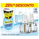 Repelente Líquido Elétrico 45 Noites Family 32,9ml Raid 2 Unidades
