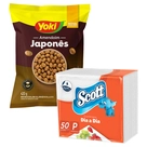 Kit Amendoim Yoki 420g com Guardanapos Scott 50 Unidades