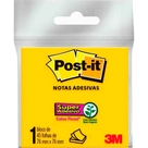 Bloco de Notas com Adesivo Amarelo Neon Post-it 76mm x 76mm 45 Folhas