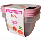 Conjunto Potes de Plástico Sanremo 800ml 3 Unidades