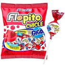 Pirulito Chicle Giga Morango Flopito Florestal 600g