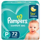 Fralda Descartável Infantil Conforts Sec P Pampers 72 unidades