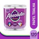 Papel Toalha Absoluto 2 Rolos 120 Toalhas