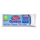 Saco Lixo Reforçado Rolo Preto Oceano Embalixo 100L 25un.