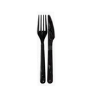 Kit Garfo e Faca Preto Strawplat 50 Unidades