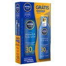 Kit Protetor Solar Toque Seco FPS 30 Protect & Hidrata Nivea Sun 200ml Grátis Protetor Solar FPS 30 100ml