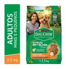 Ração para Cães Adultos Minis e Pequenos Dog Chow Carne, Frango e Arroz 2,5kg