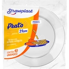 Prato Descartável Cristal 21cm Strawplast 10un