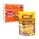 Kit Batata Palha Extrafina Yoki com Salsicha Hot Dog Seara - Pronto para o Lanche!