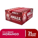 Bala Halls Morango Caixa Com 21 Unidades De 28g